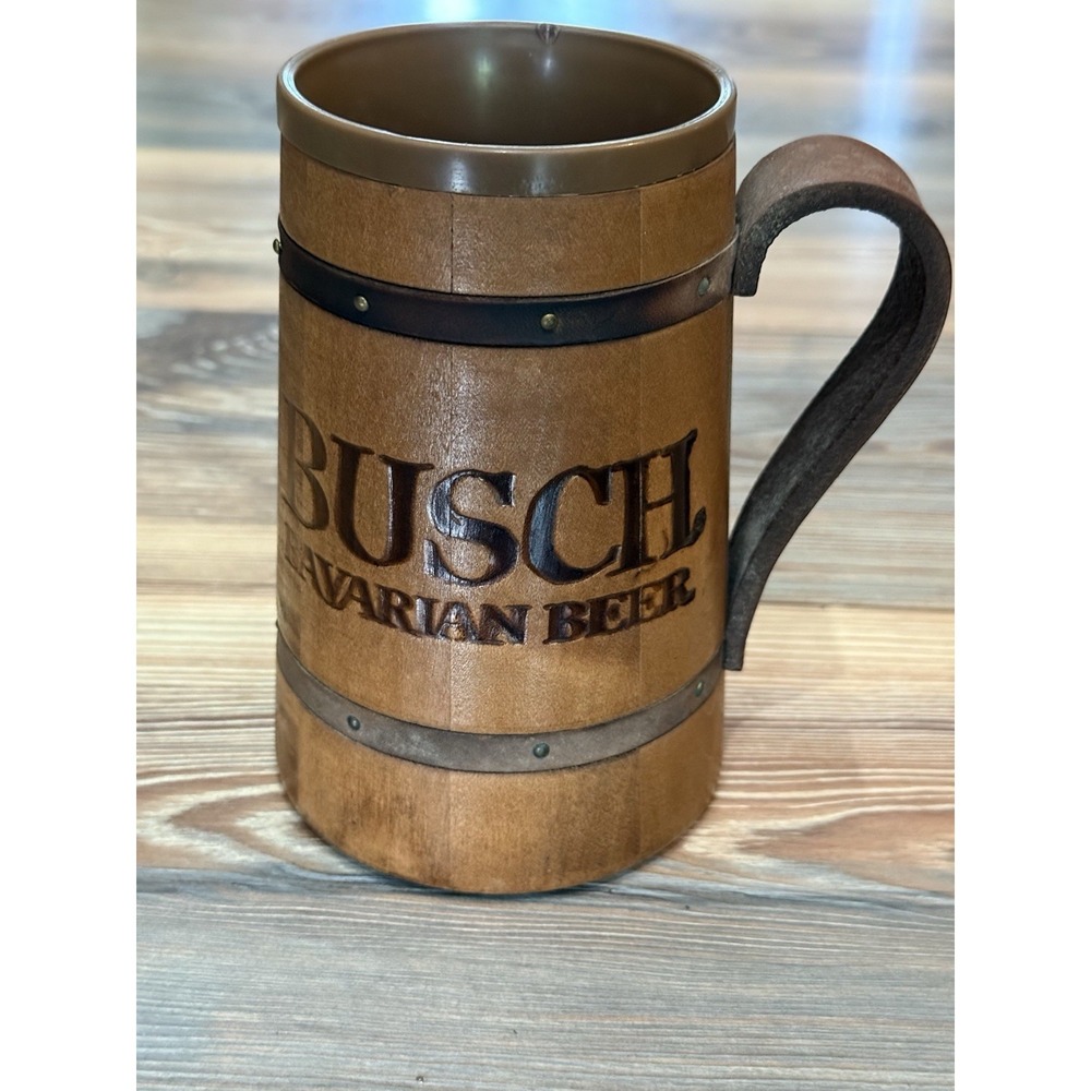 Busch Gardens Vintage Mug Cup Stein Wooden W/ Handle VTG VERY RARE!